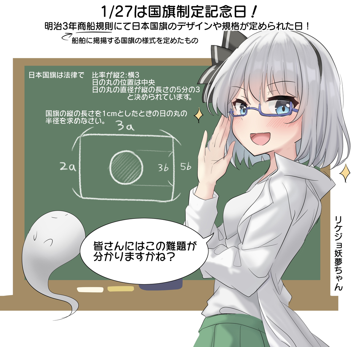 This is a pixiv picture whose title is 1/27は国旗制定記念日！.