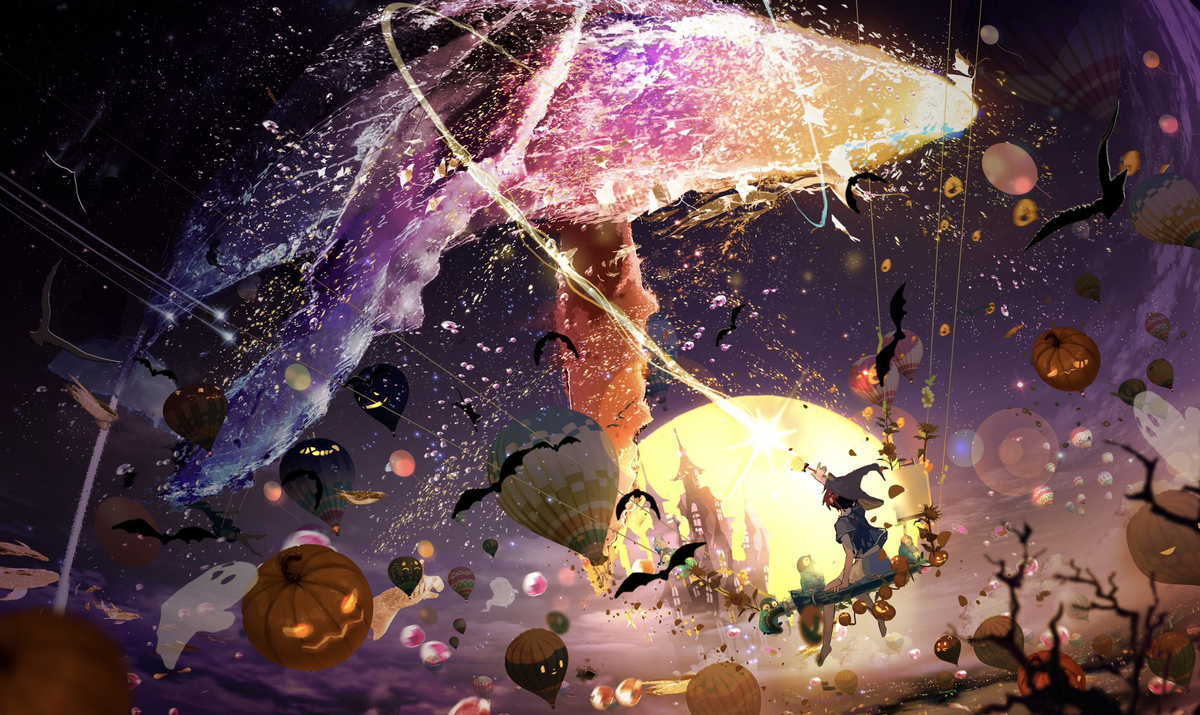 This is a pixiv picture whose title is 魔法少女とウルフムーンの囚人.