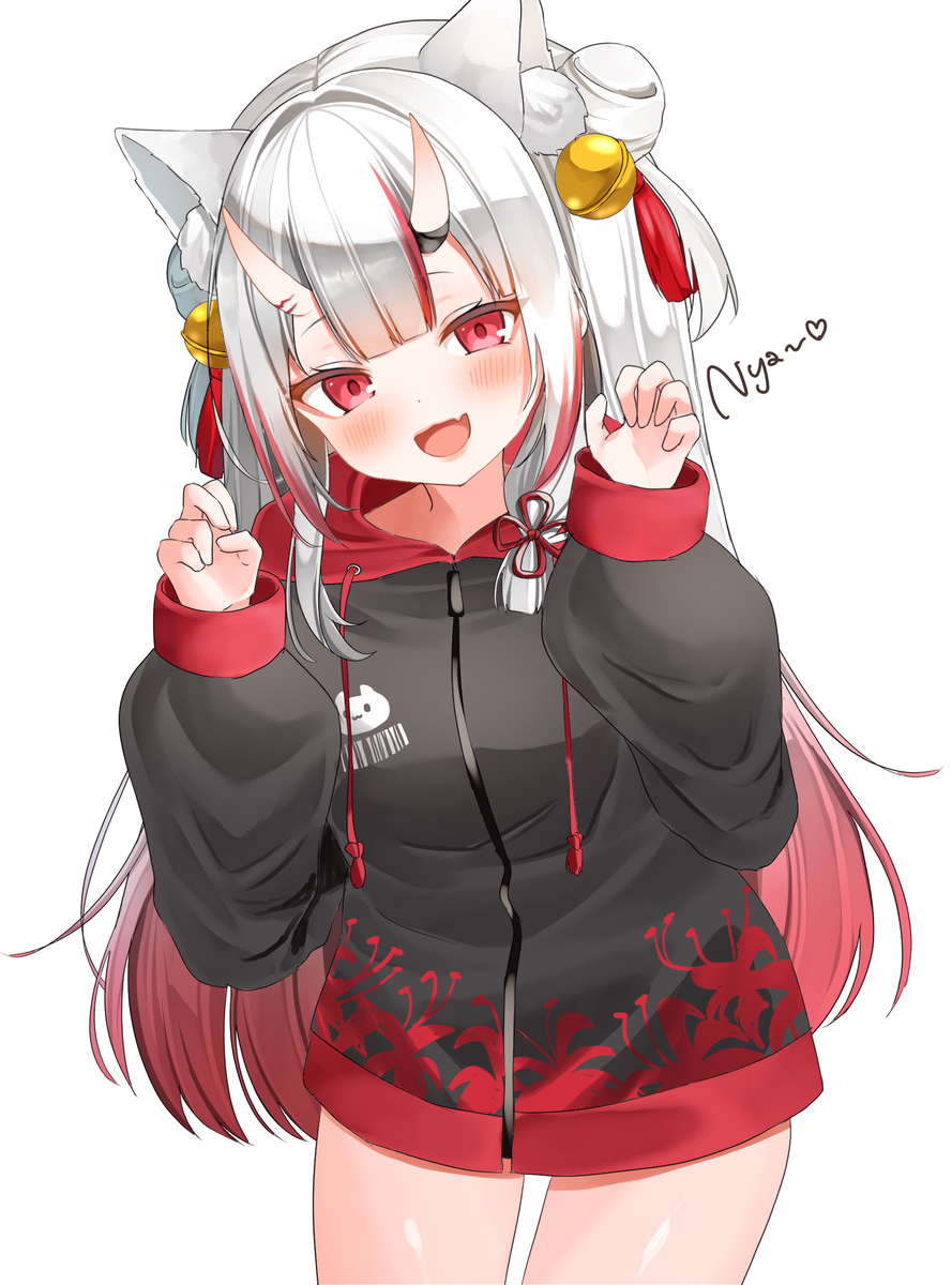 This is a pixiv picture whose title is 百鬼組パーカーにゃきり.