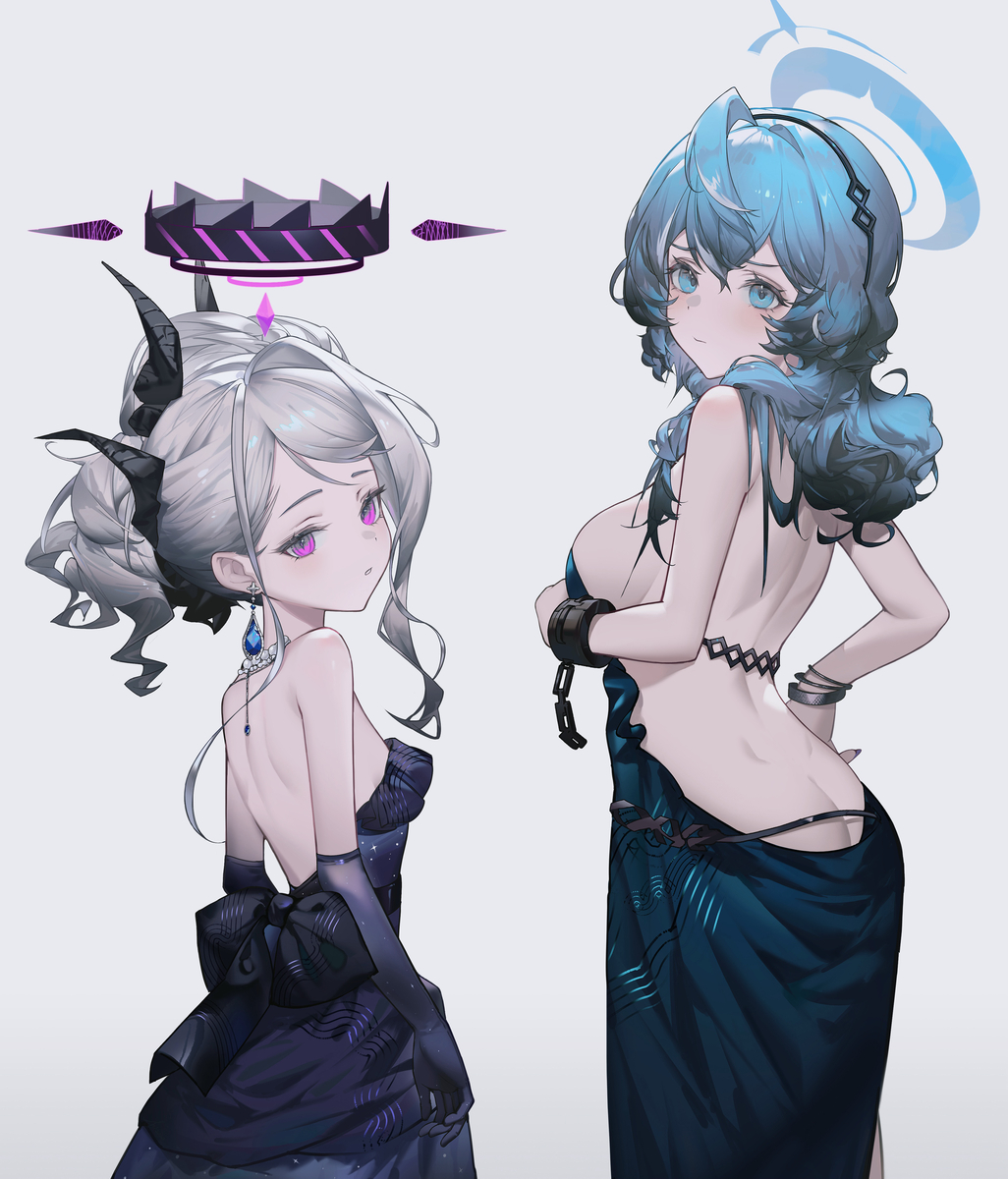 This is a pixiv picture whose title is ヒナ＆アコ(ドレス).