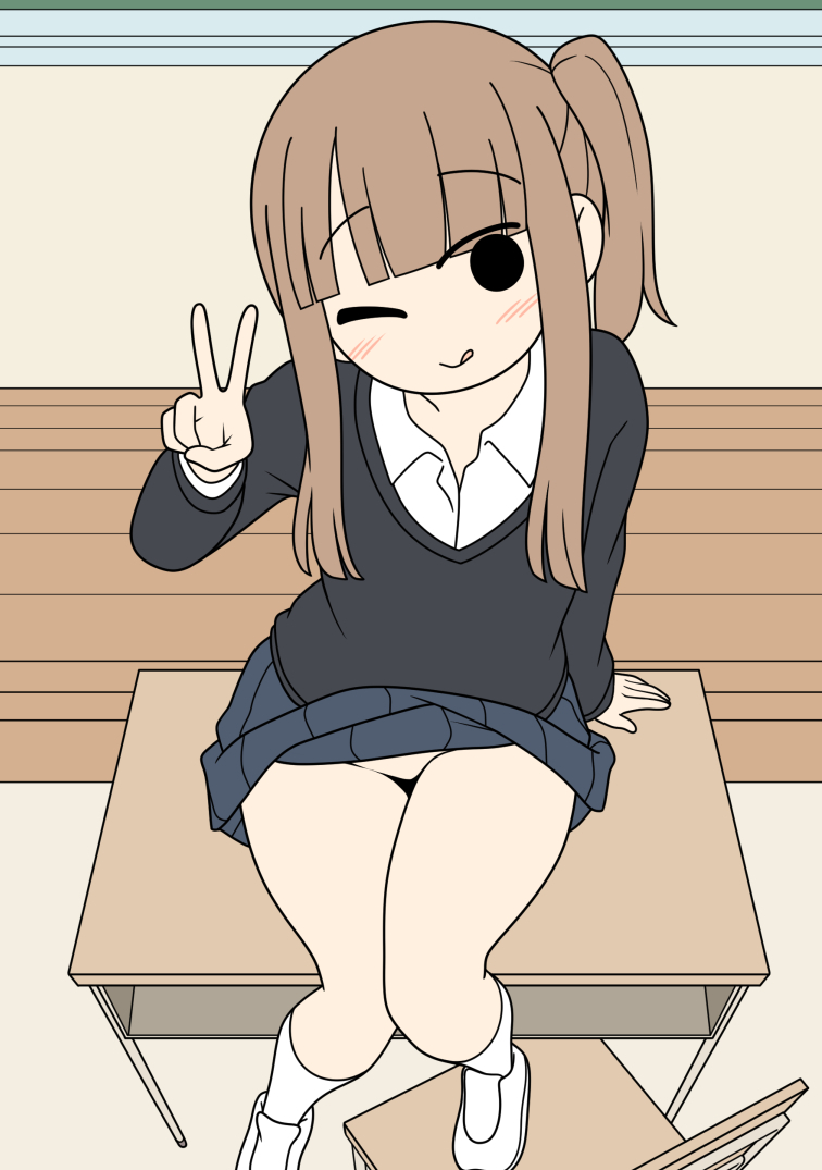This is a pixiv picture whose title is ノーパンチャレンジ.