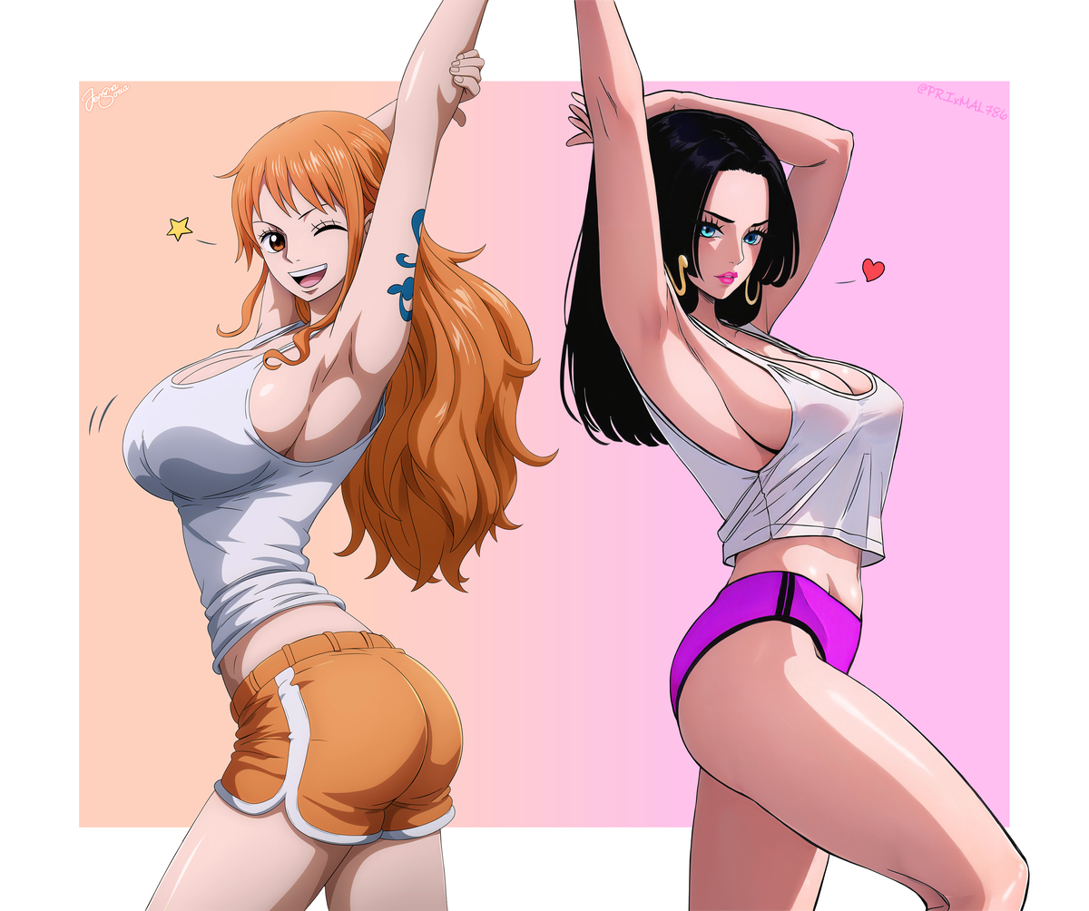 This is a pixiv picture whose title is Nami & Boa (Collab @PRIxMAL786)✨.