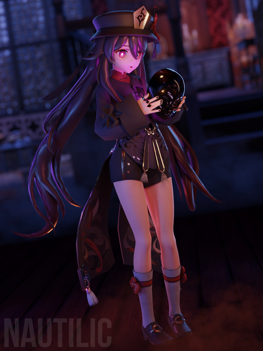 This is a pixiv picture whose title is Hu Tao Masked.