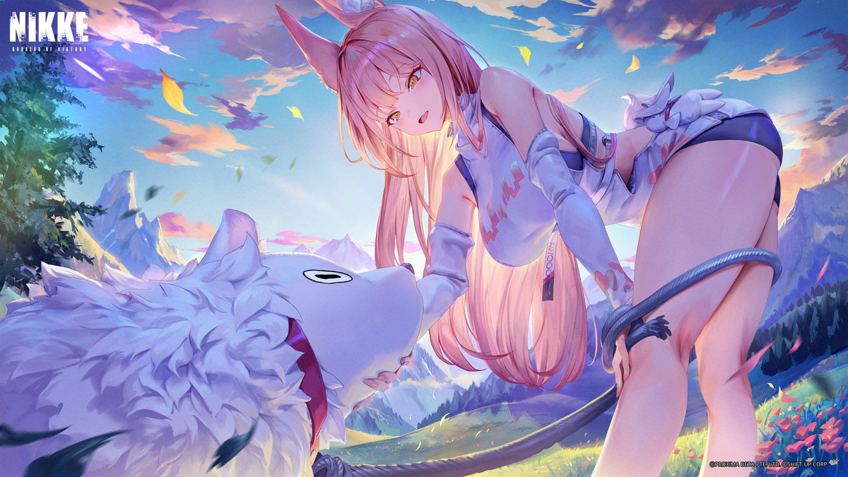 This is a pixiv picture whose title is 「勝利の女神：NIKKE」レオナピックアップ記念イラスト.