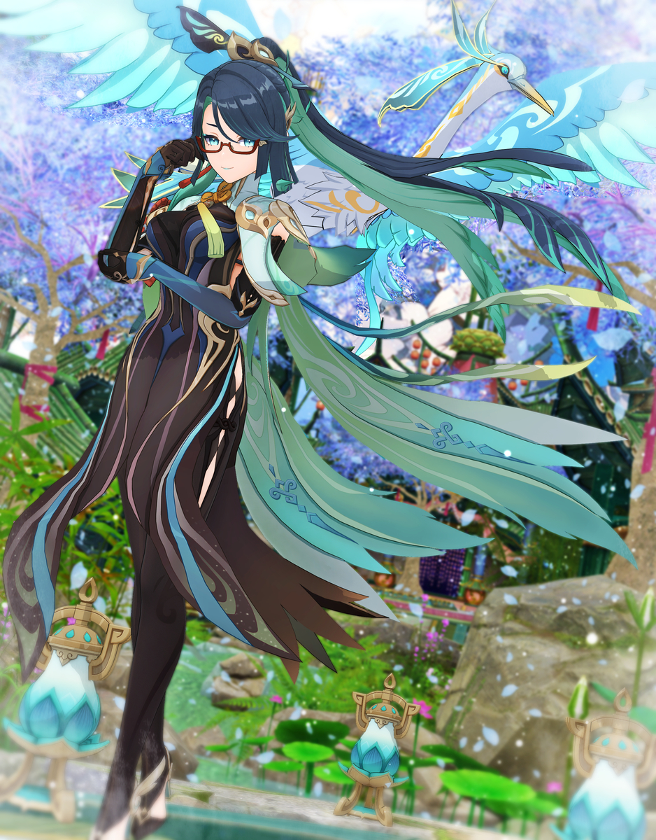 This is a pixiv picture whose title is 【原神MMD】 閑雲さん.