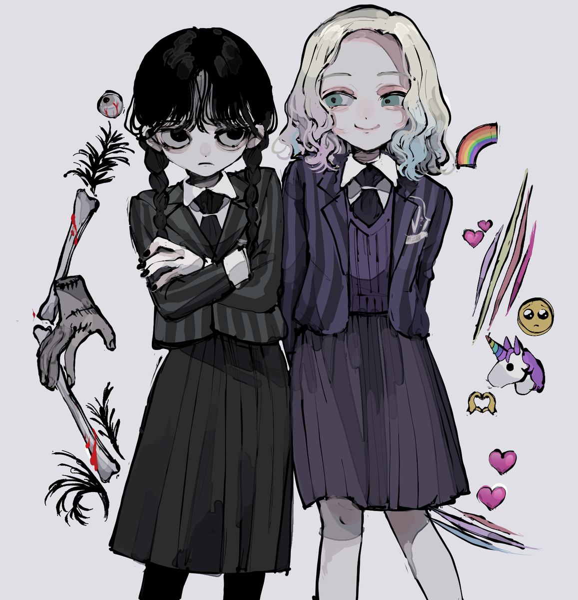 This is a pixiv picture whose title is Wednesday &Enid.