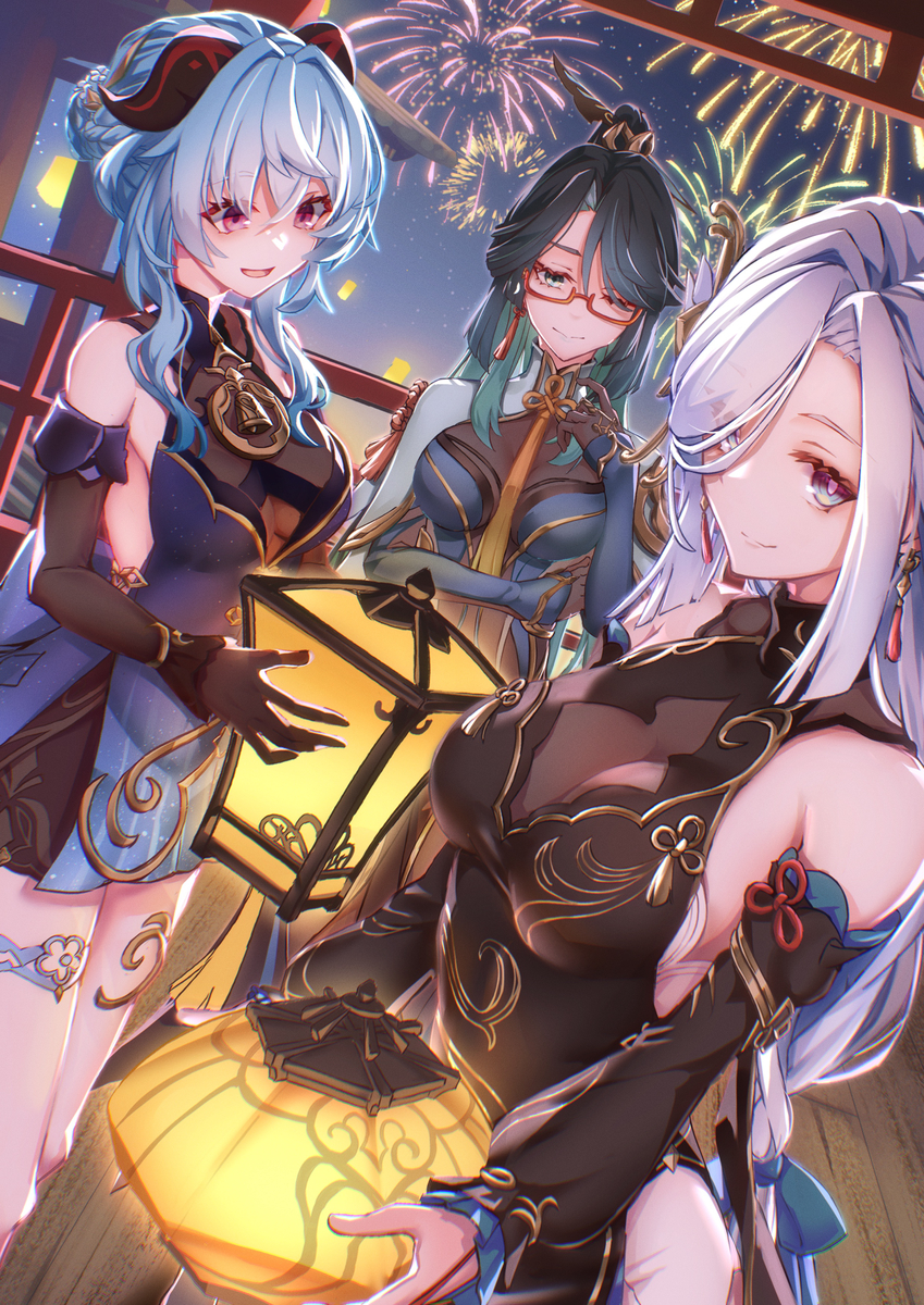 This is a pixiv picture whose title is Genshin 【海灯祭2024 閑雲＋新衣装】.