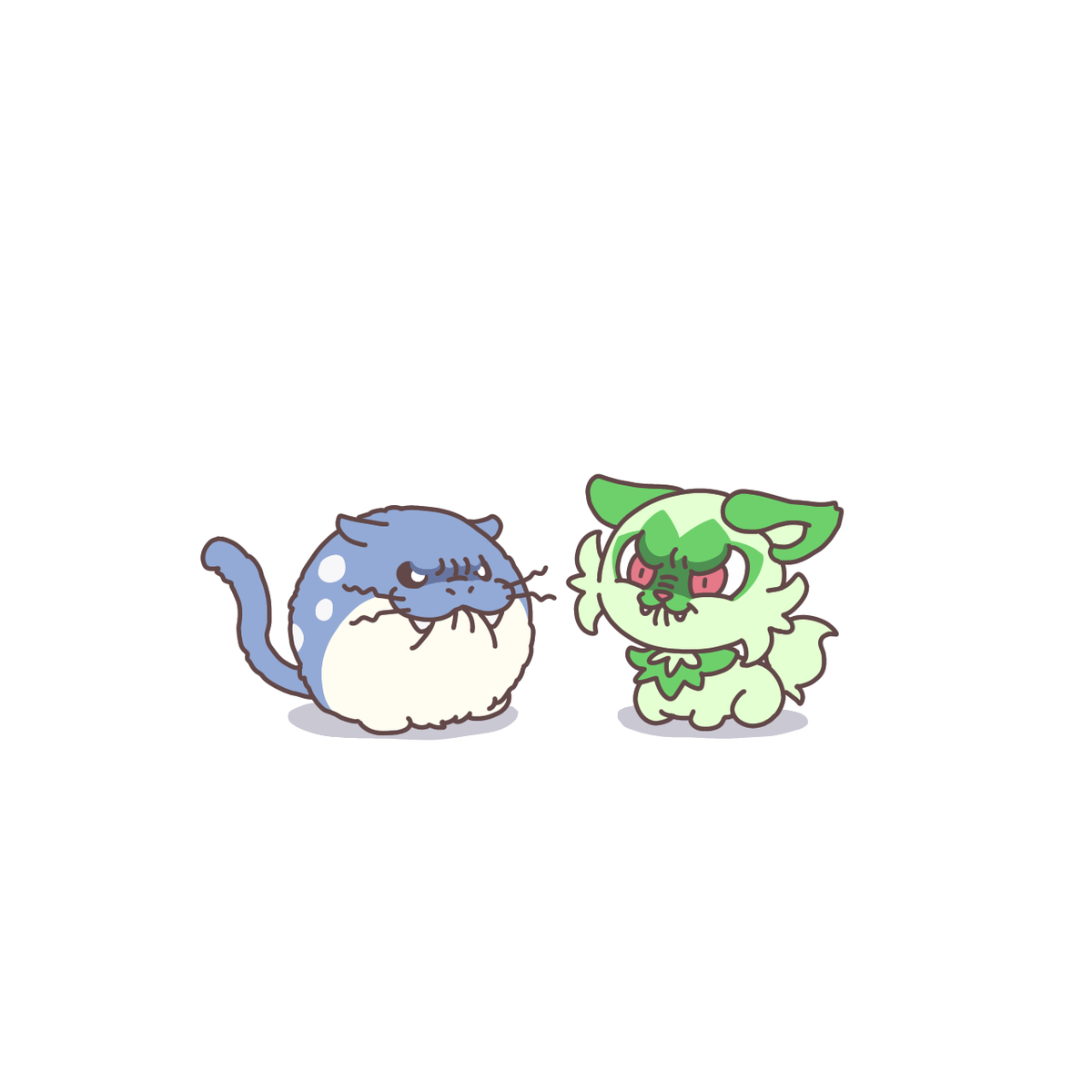 This is a pixiv picture whose title is ニャオハとネコザラシ.