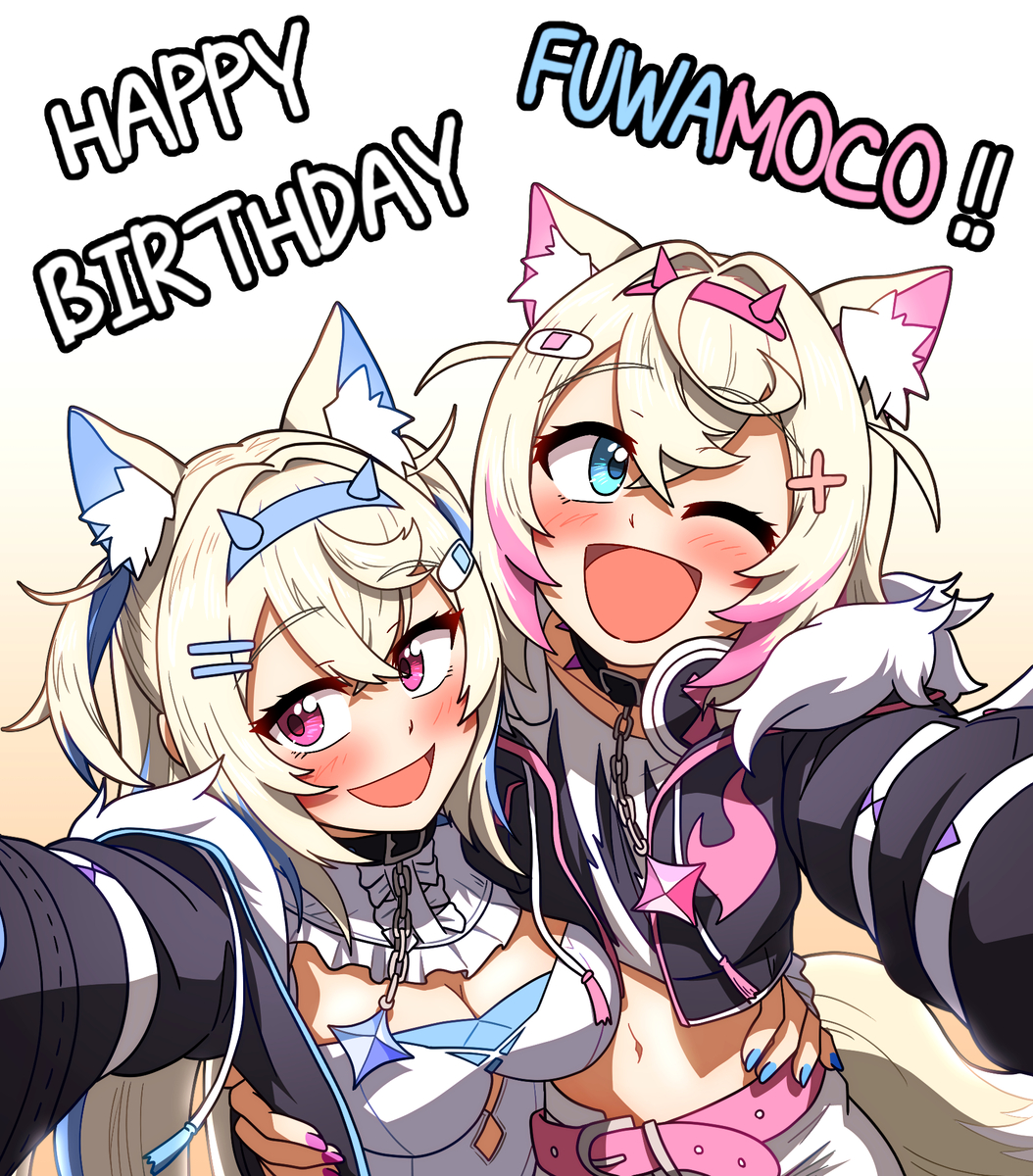 This is a pixiv picture whose title is 후와모코 생일.
