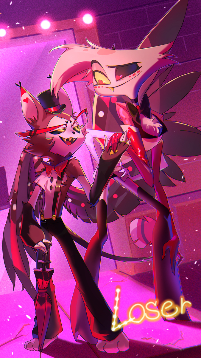 This is a pixiv picture whose title is ハスク&エンジェルダスト.