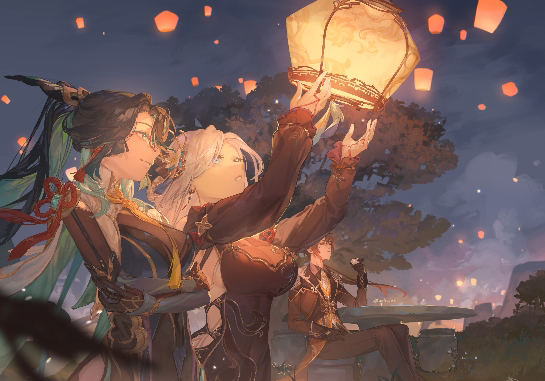 This is a pixiv picture whose title is 海灯祭！.