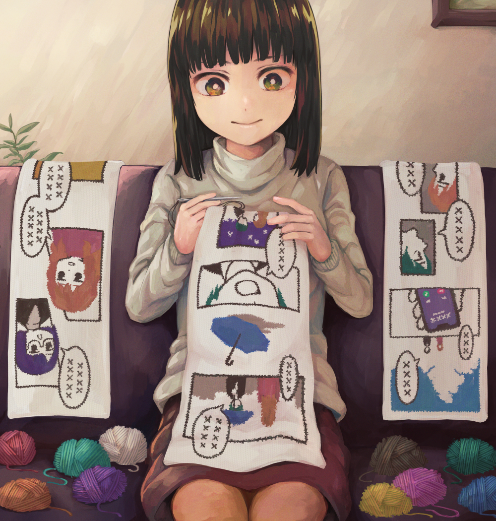 This is a pixiv picture whose title is 物語を編む.