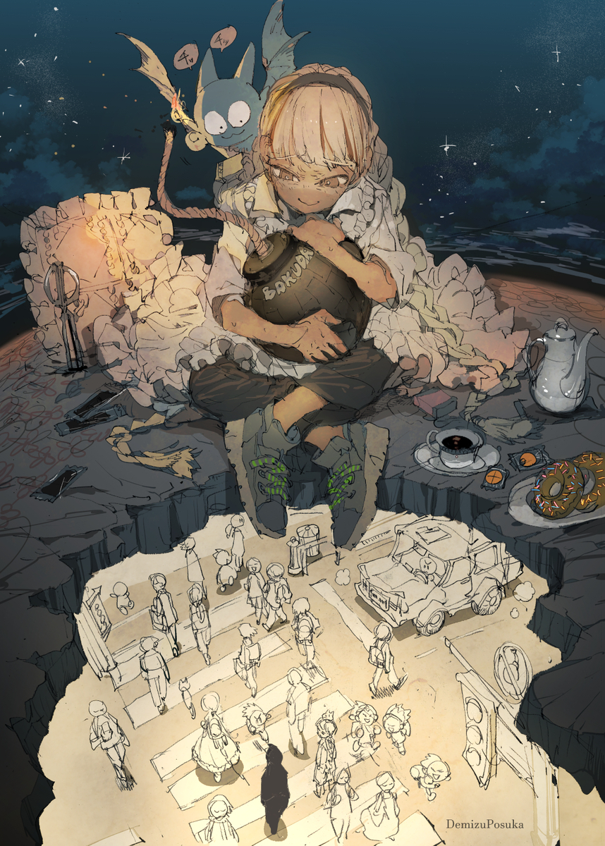 This is a pixiv picture whose title is 彼女も心に抱えている.