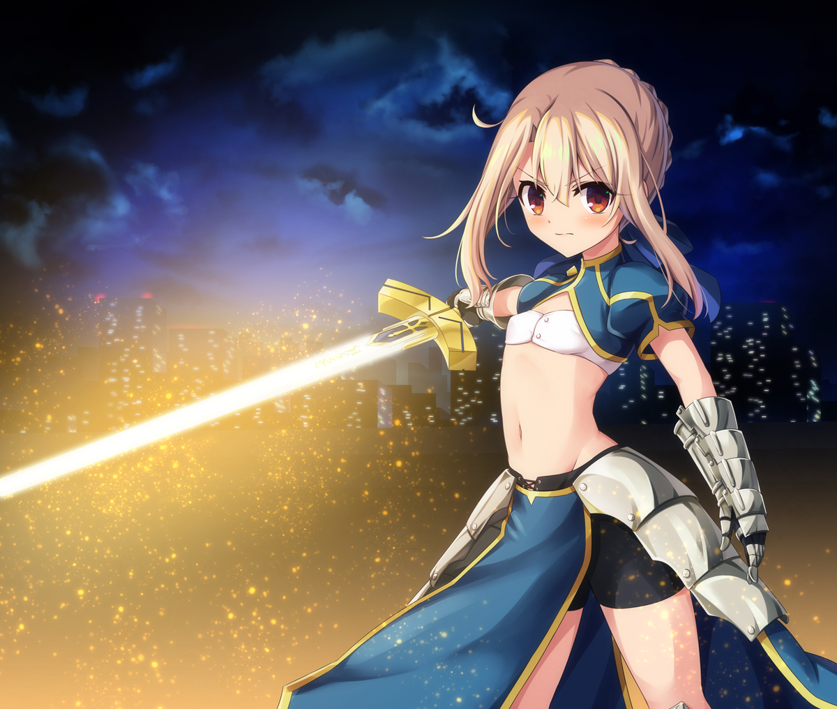 This is a pixiv picture whose title is 夢幻召喚セイバーif.