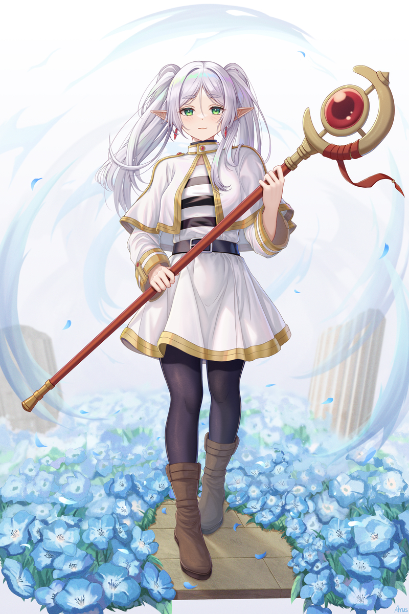 This is a pixiv picture whose title is 芙莉莲 立绘练习.