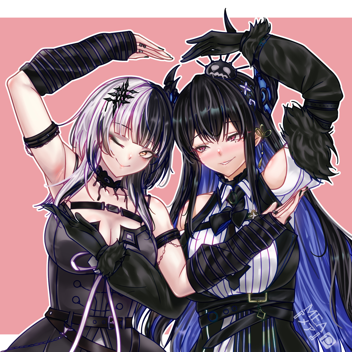 This is a pixiv picture whose title is 🖤💙!.
