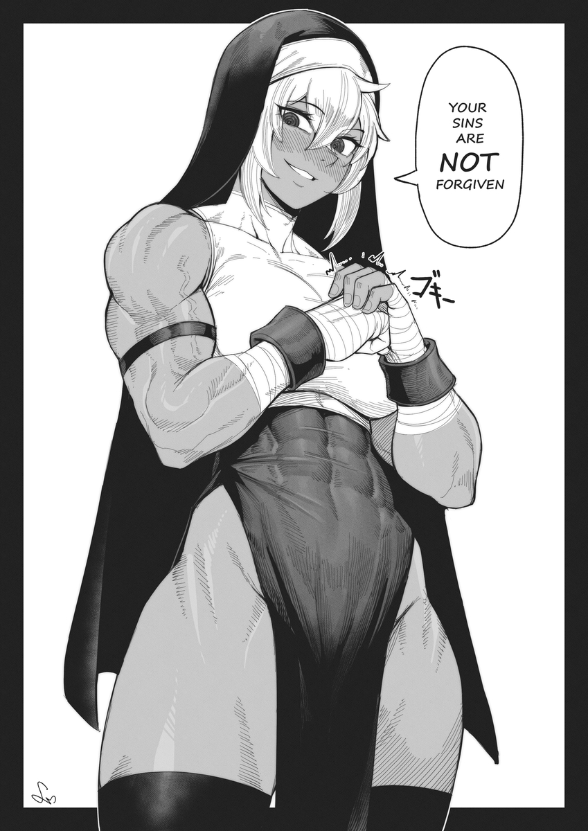 This is a pixiv picture whose title is Buff battle nun.