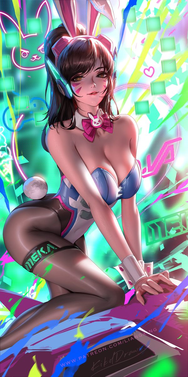 This is a pixiv picture whose title is Dva Bunnysuit.