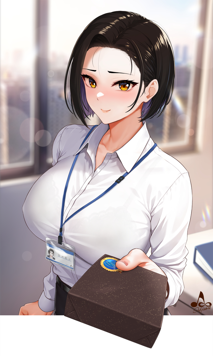 This is a pixiv picture whose title is チョコをくれる矢式さん.