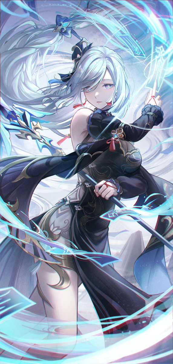 This is a pixiv picture whose title is 申鶴.