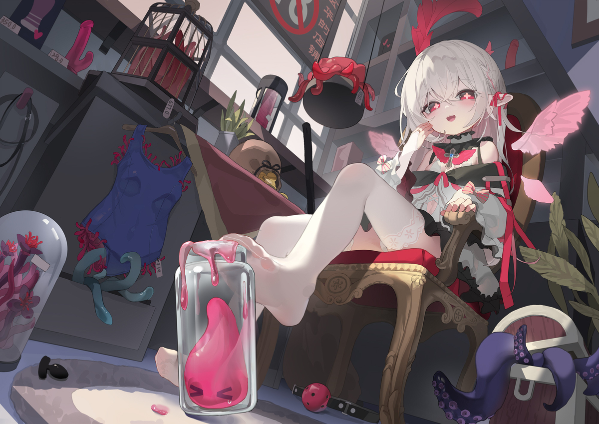 This is a pixiv picture whose title is 【约稿展示】捉住| ᐕ)⁾⁾.