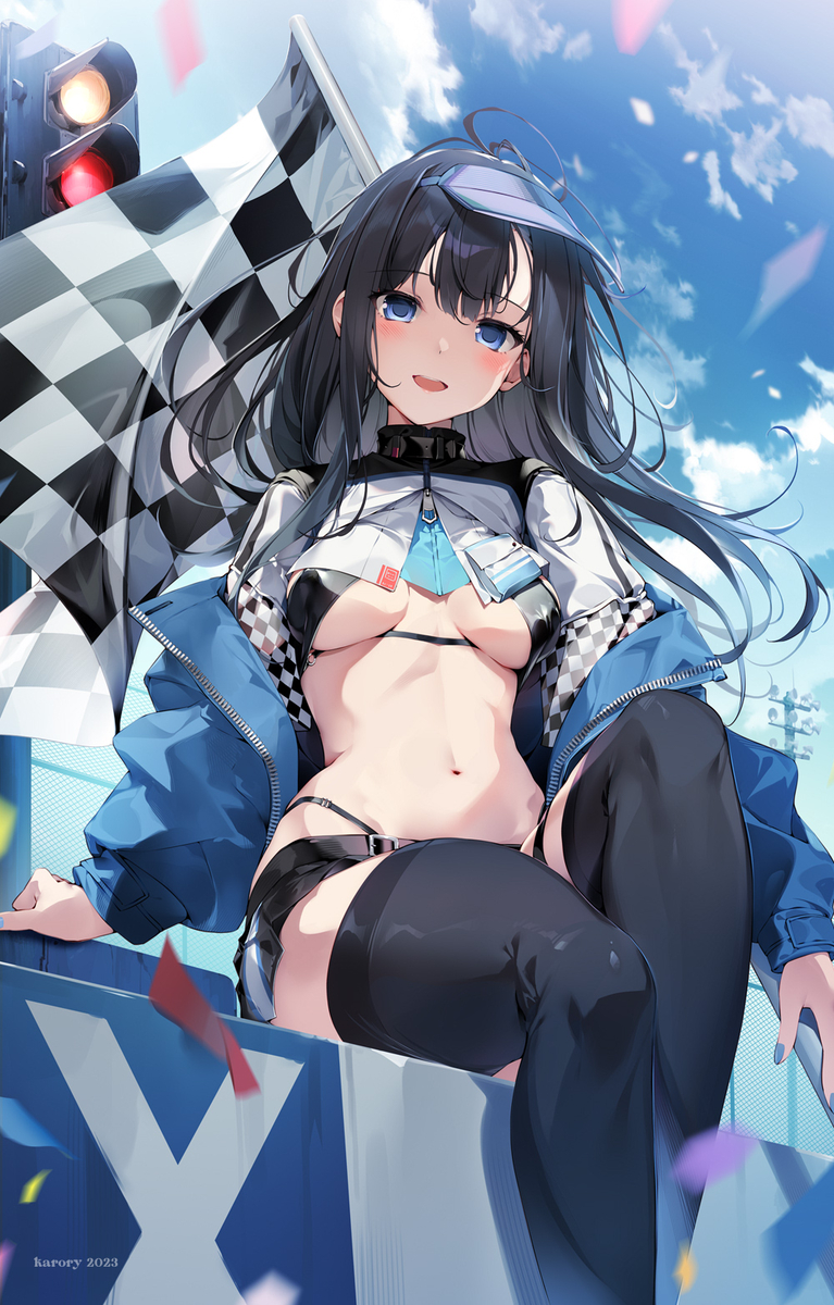 This is a pixiv picture whose title is レースクイーン来雪ちゃん.