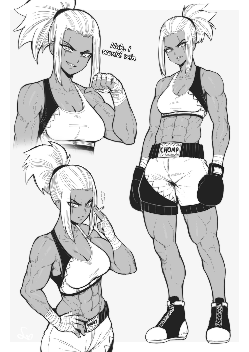 This is a pixiv picture whose title is Buff boxing girl.