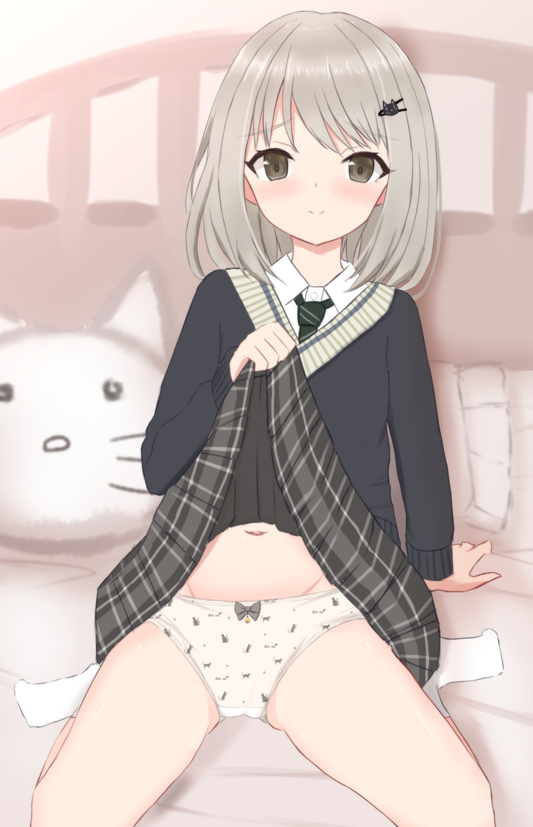 This is a pixiv picture whose title is 猫好きなカノジョ.