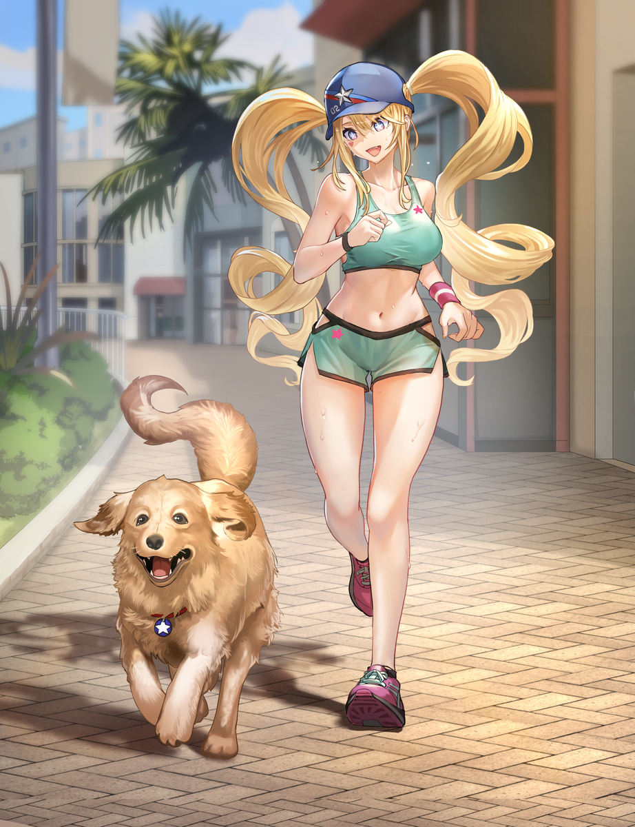 This is a pixiv picture whose title is グアムのジョギング！.