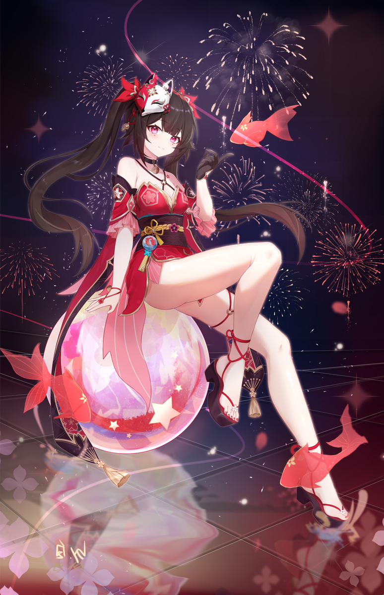 This is a pixiv picture whose title is 绽放花火.