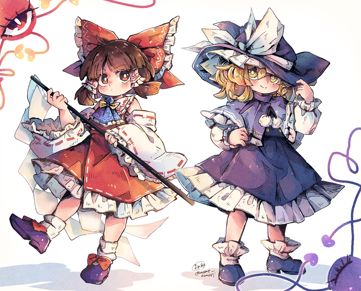 This is a pixiv picture whose title is 地レイマリ.