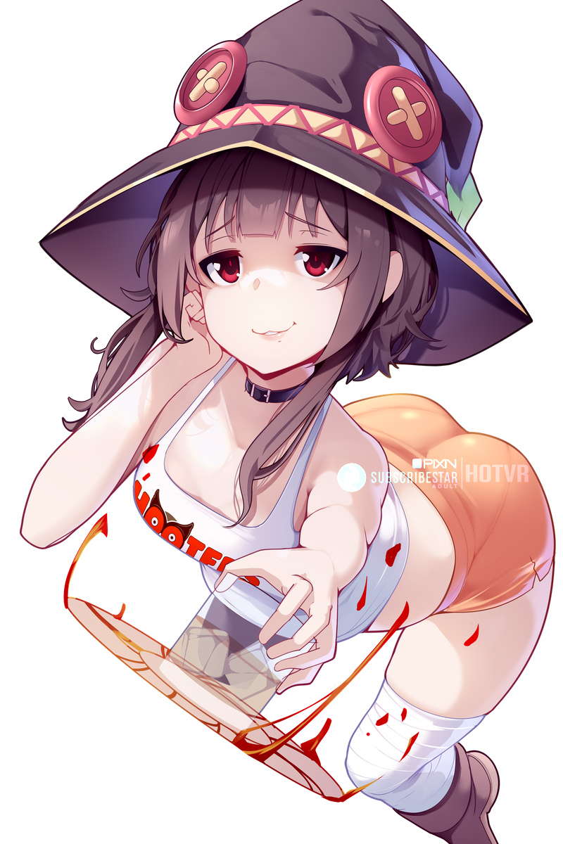 This is a pixiv picture whose title is Megumin hooters.