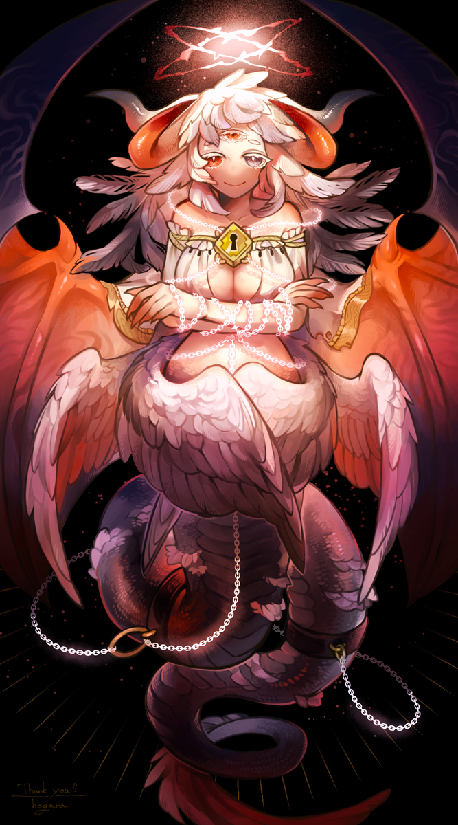 This is a pixiv picture whose title is 【Skeb】堕天使さん.