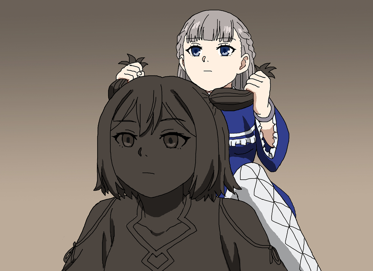 This is a pixiv picture whose title is ラヴィーネ VS 複製体カンネ.