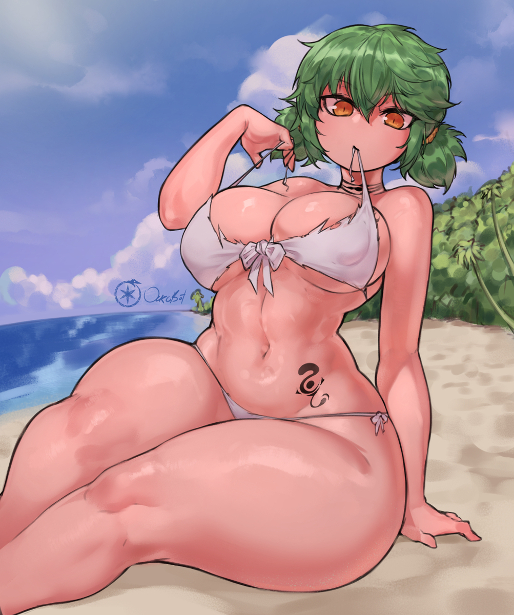 This is a pixiv picture whose title is Beach day Hikage!.