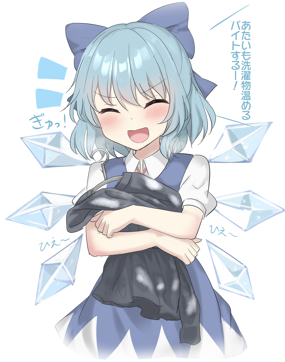This is a pixiv picture whose title is 洗濯物を温めるバイトをするチルノ.