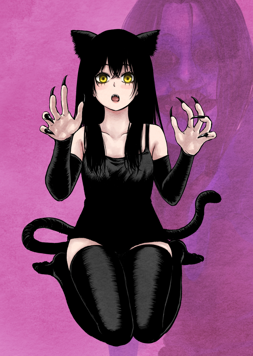 This is a pixiv picture whose title is ネコみこ.