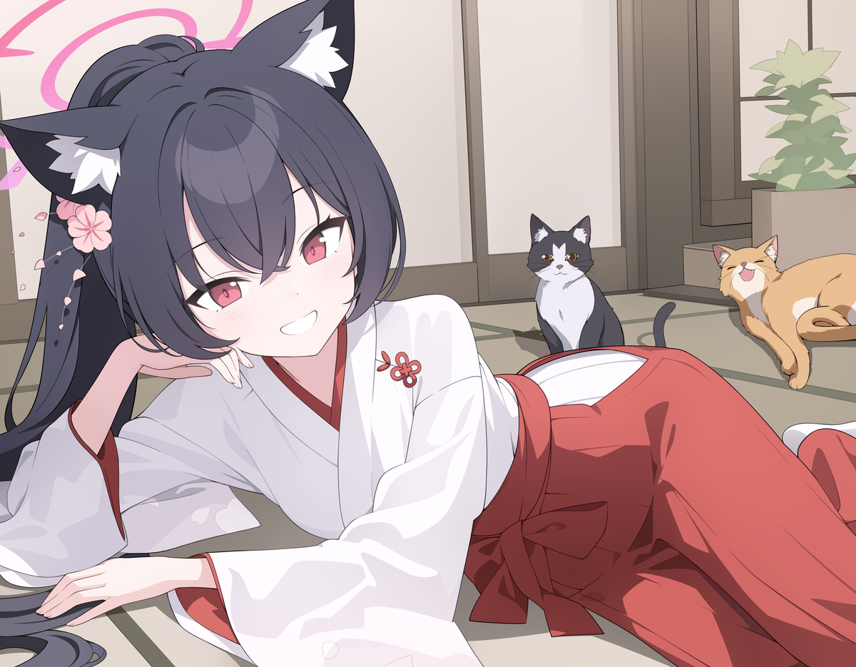 This is a pixiv picture whose title is miko.