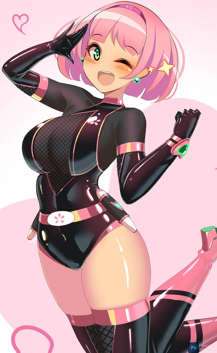 This is a pixiv picture whose title is ぴっちりくノ一桜ちゃん.