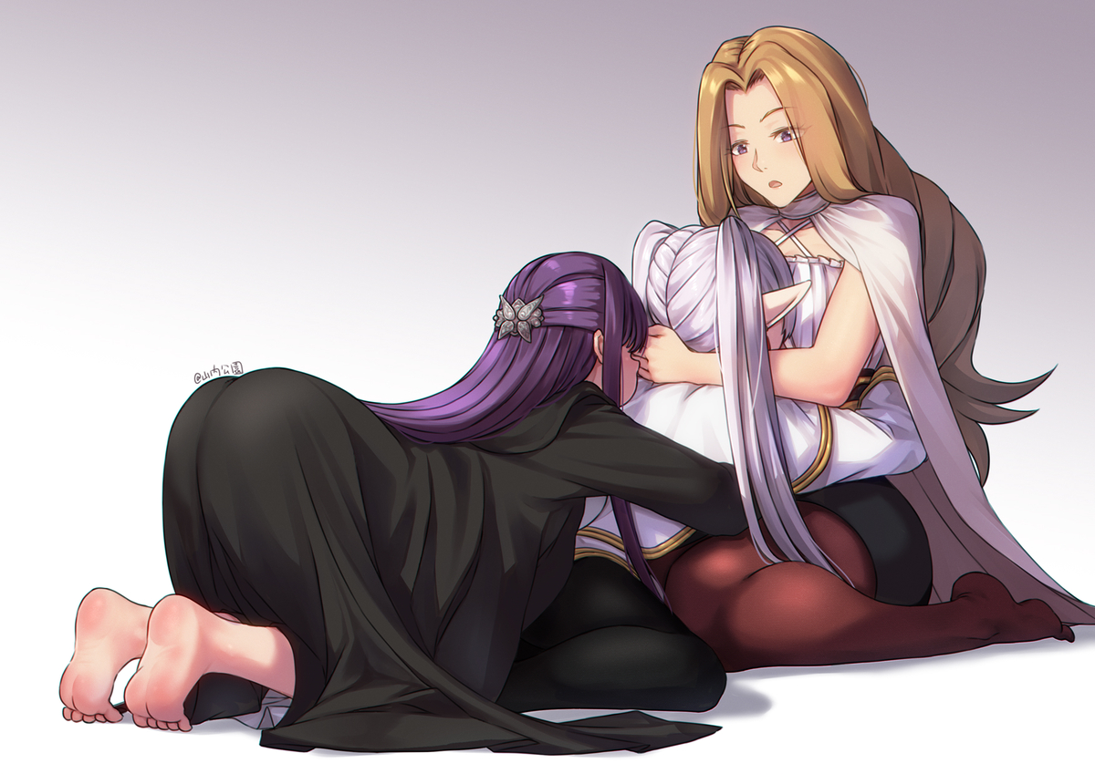 This is a pixiv picture whose title is 「フェルンもお抱っこしたい…！」.