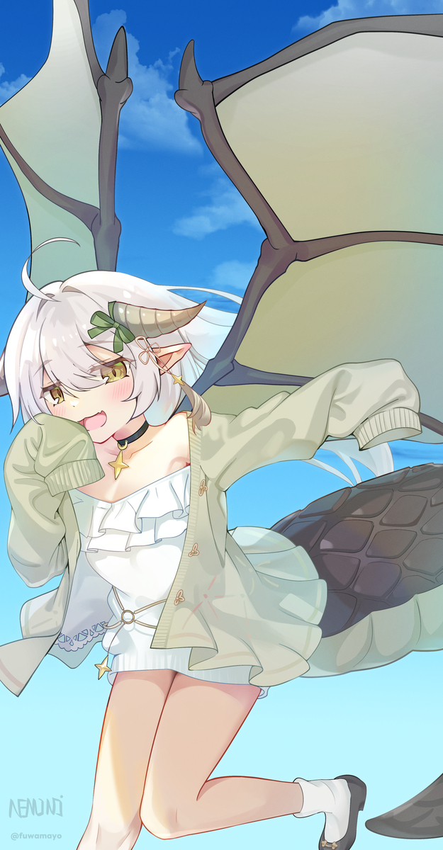 This is a pixiv picture whose title is ドラゴン娘 oc.