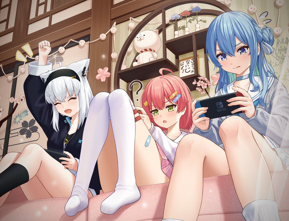 This is a pixiv picture whose title is ゲームを楽しむふぶみこめっと.