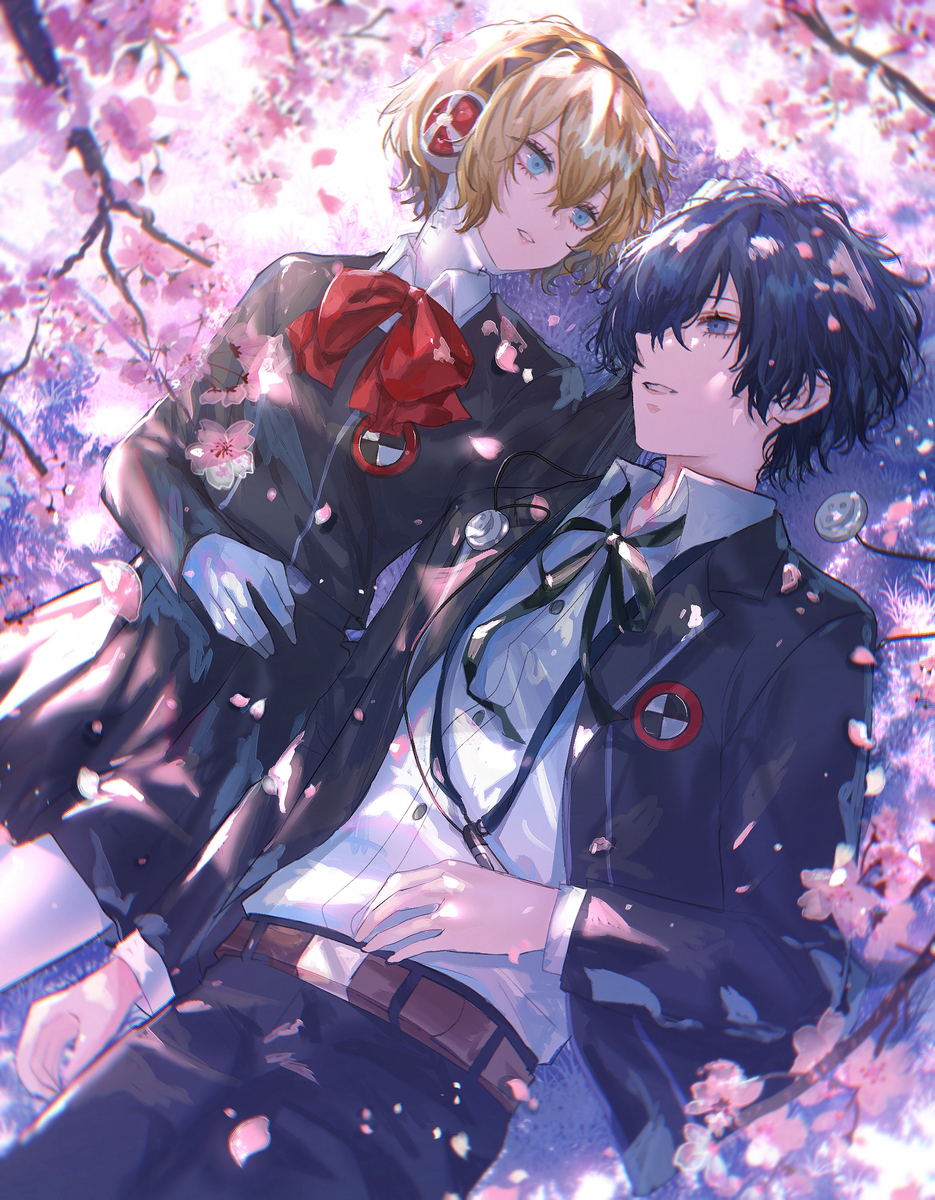 This is a pixiv picture whose title is 桜が舞う頃.