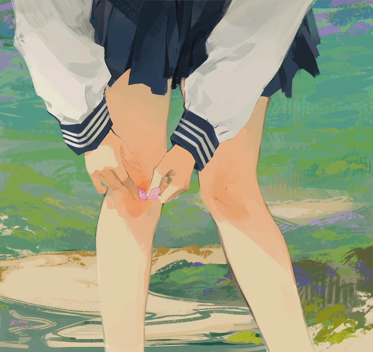 This is a pixiv picture whose title is 创口贴.