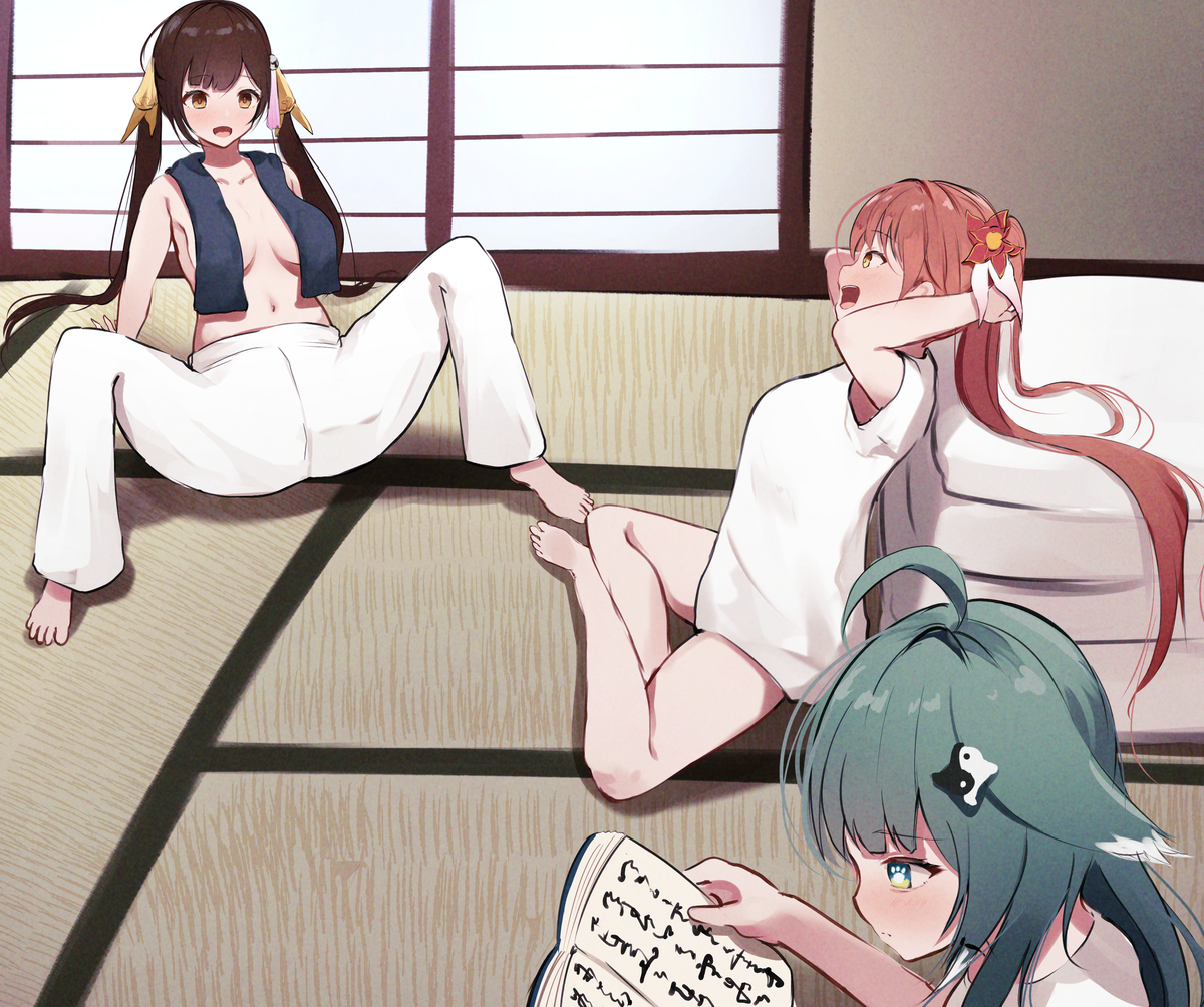 This is a pixiv picture whose title is 怪異退治隊.