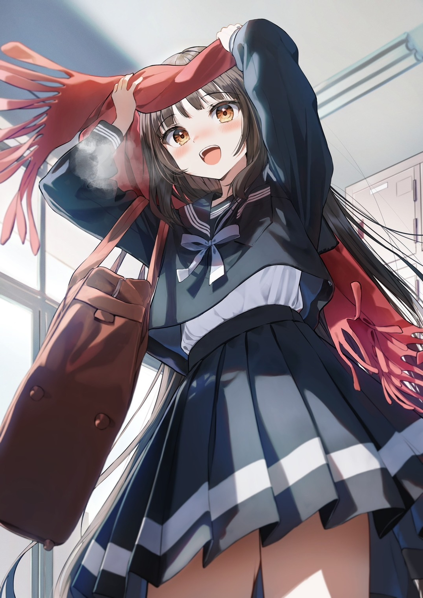 This is a pixiv picture whose title is マフラーから覗く幼馴染ちゃん.