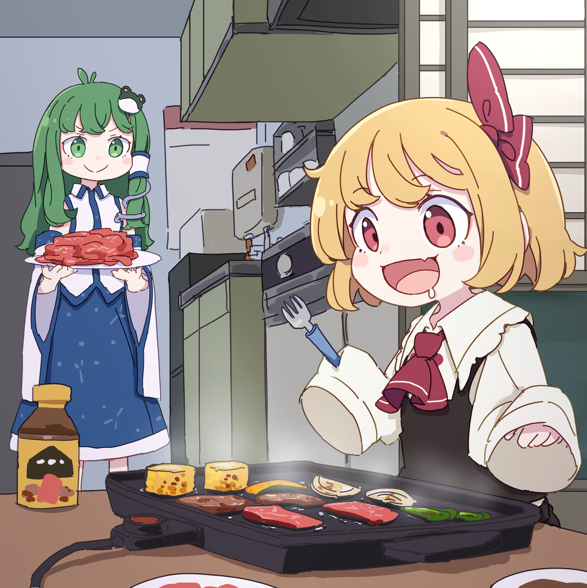 This is a pixiv picture whose title is おうち焼肉.