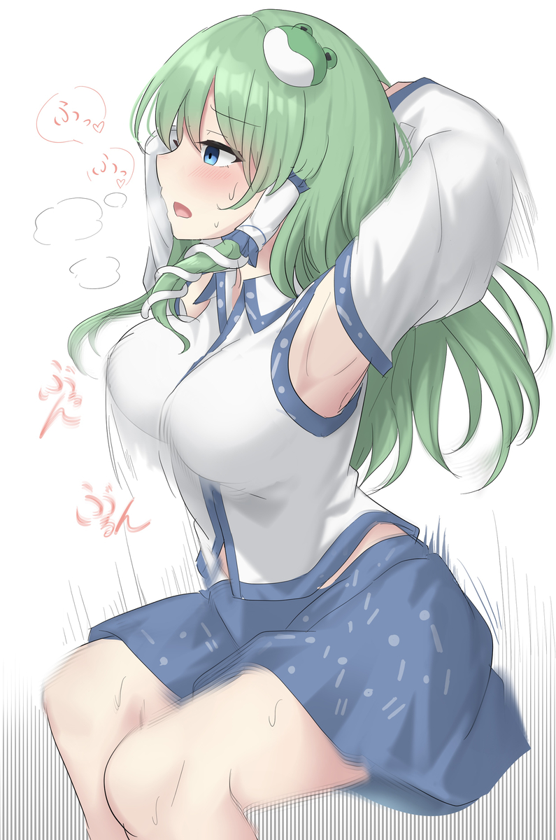 This is a pixiv picture whose title is スクワットしてたらスイッチが入ってきた早苗さん.