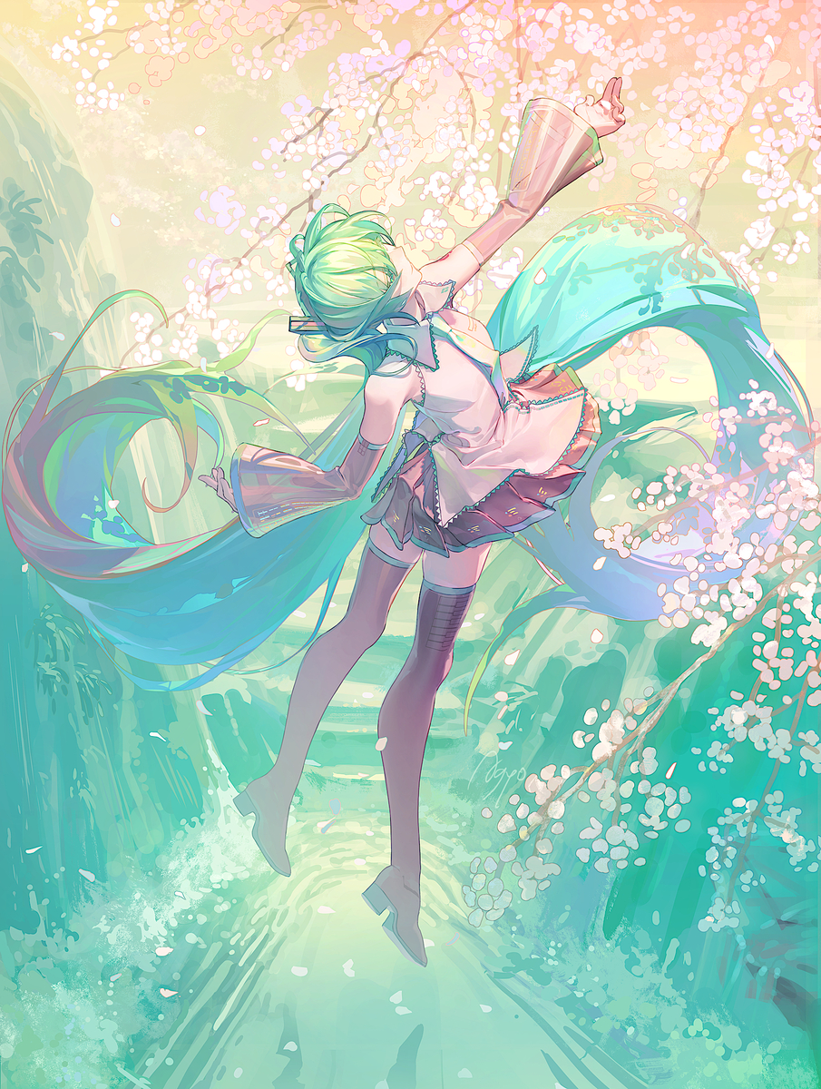 This is a pixiv picture whose title is 花唄い.