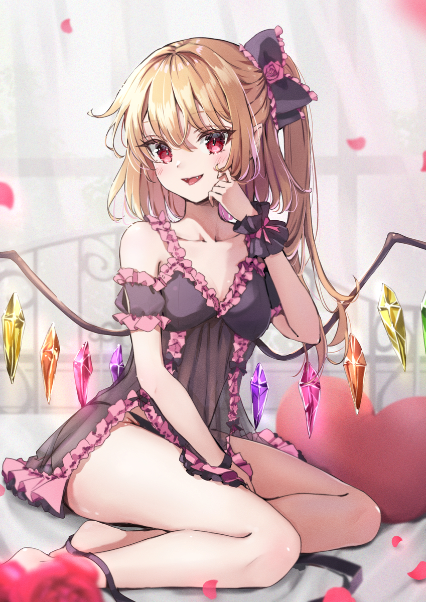This is a pixiv picture whose title is フランドール（ベビードール的な）.